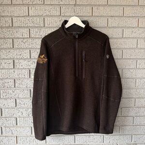 Kuhl Interceptr 1/4 Zip Mens Size S Brown Embroidered Quill Lakes Saskatchewan